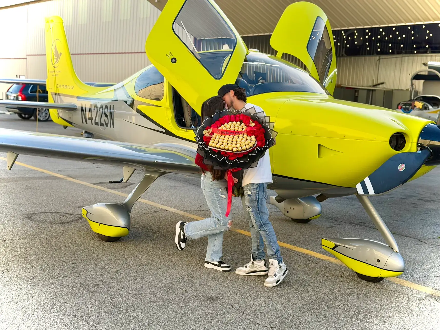 Students at Essence Flight School in Van Nuys Airport learning to fly in a Piper Archer cockpit