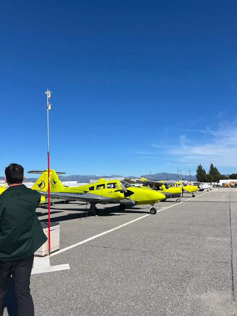Students at Essence Flight School in Van Nuys Airport learning to fly in a Piper Archer cockpit