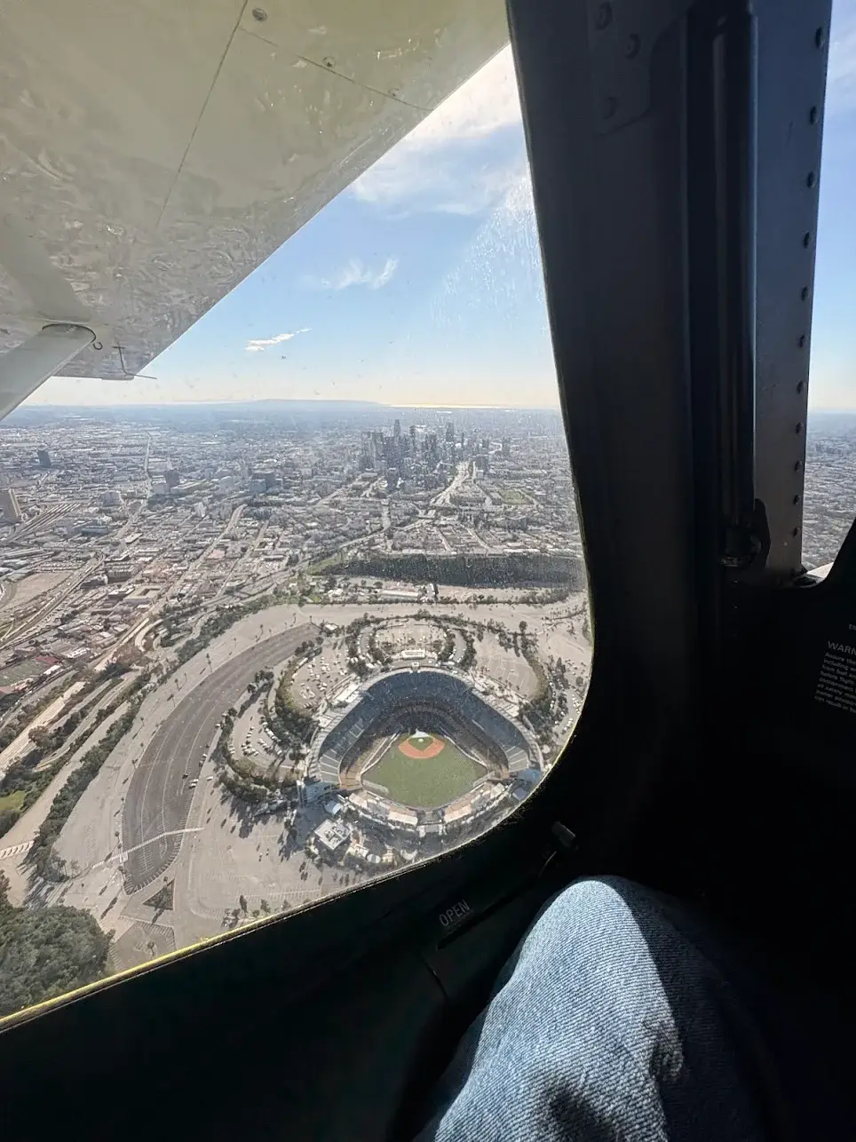 Cockpit View Over City